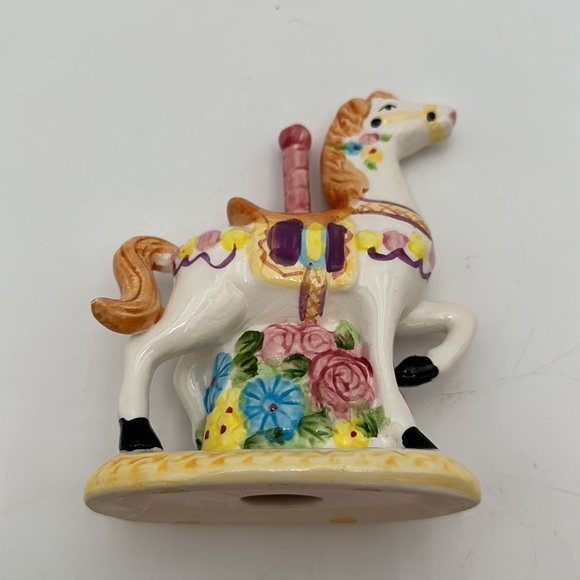 Vintage 1993 Handcrafted Merry-Go-Round Carousel Horse Porcelain Ceramic Pastel - Picture 7 of 16